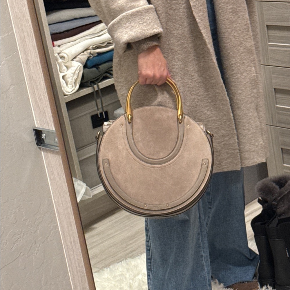 Auth Chloe Medium Pixie Suede/Leather Round Handb… - image 5